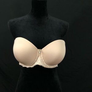 Beige strapless bra